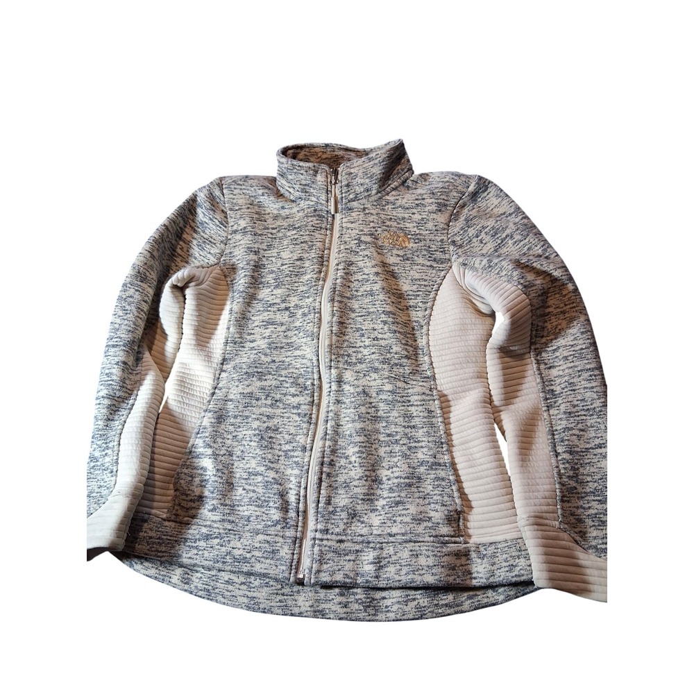 The North Face Jacket Ribbed Sides Long Sleeve Beige Womens Medium